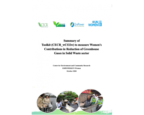 Summary of Toolkit (CECR_wCO2w) to measure Women’s Contributions in Reduction of Greenhouse Gases in Solid Waste sector